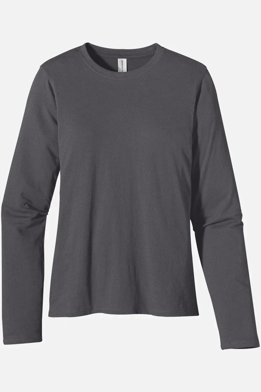 Women Long Sleeve Charcoal Organic Cotton T-Shirts