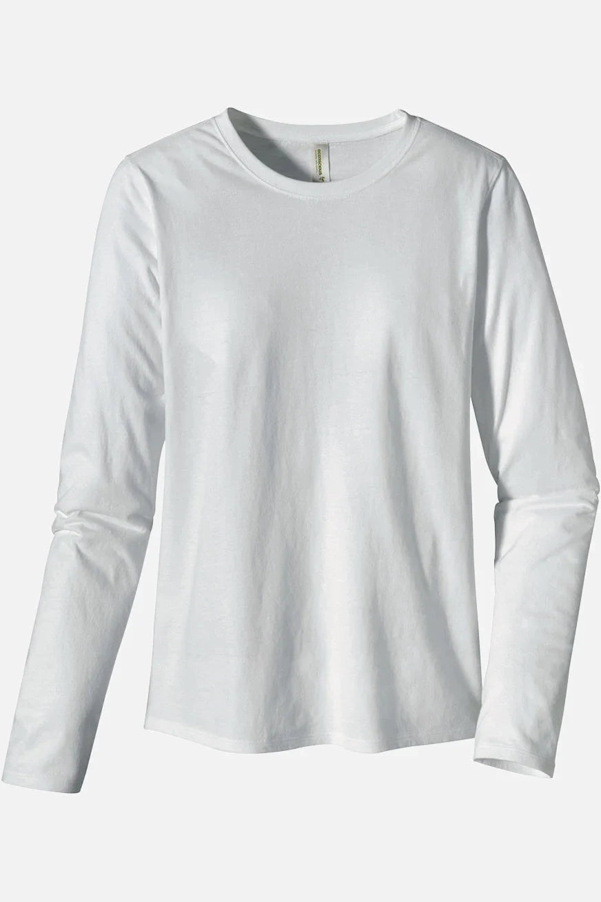 Women Long Sleeve White Organic Cotton T-Shirts