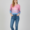 Tie & Dye Graphic Soft Cotton Women's T-Shirt pink/SKY
