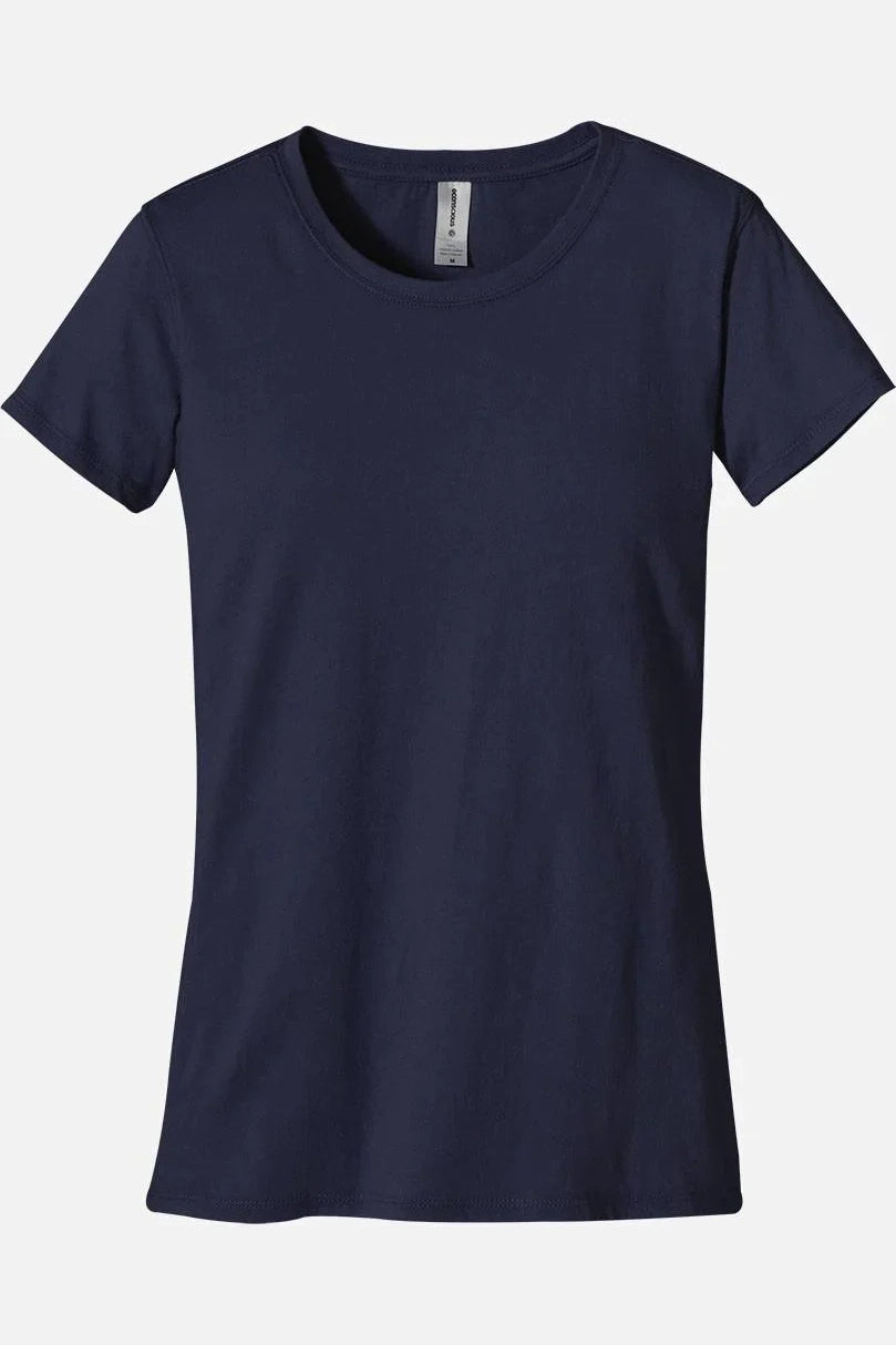 Women Round Neck Navy Organic Cotton T-Shirts