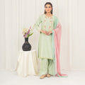 Pista Green Embroidered 2-Piece Suit