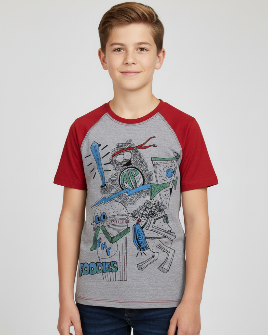 Action Foodies, Boys T-Shirt (Frosty Grey) USSB16-TEE-3