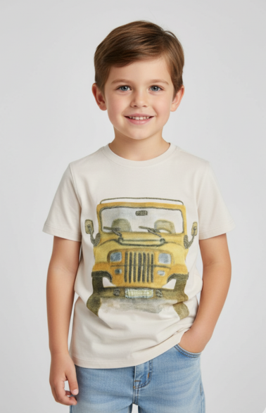 Beeping Jeep Natural Tee USSB15-TEE-01