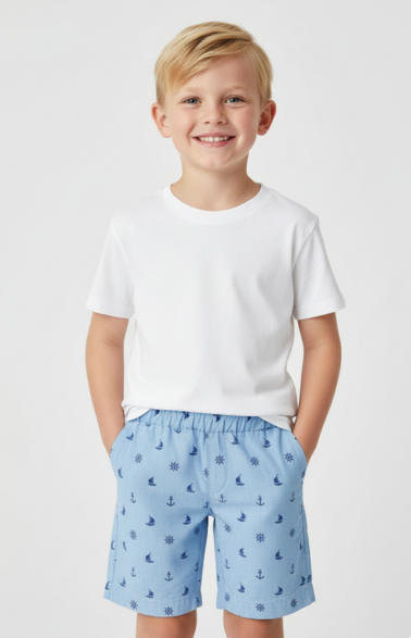 Kids All Over-Printed Cotton Boy's Shorts