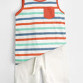 Kids Soft Cotton Strips Boy's Vest Suit