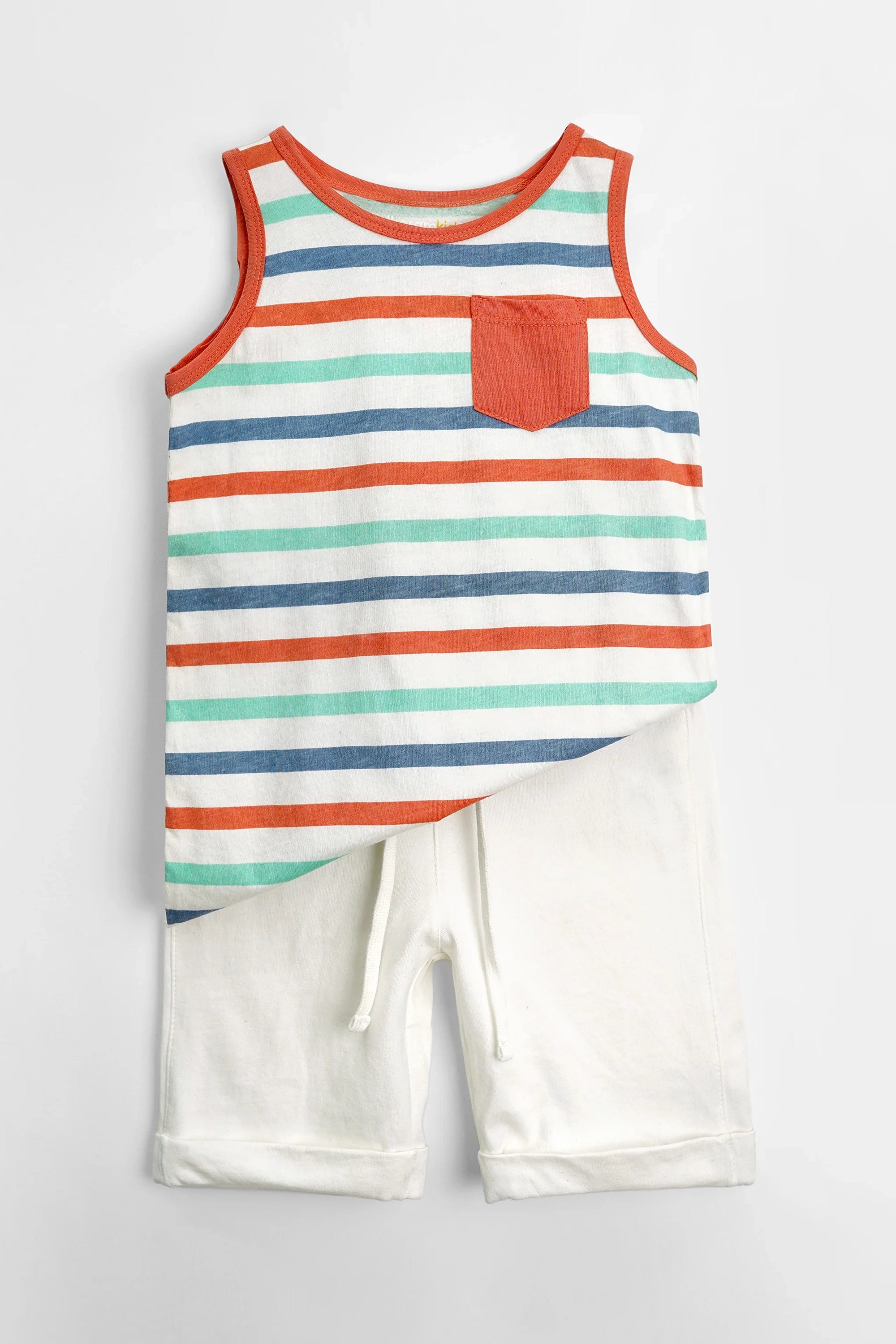 Kids Soft Cotton Strips Boy's Vest Suit