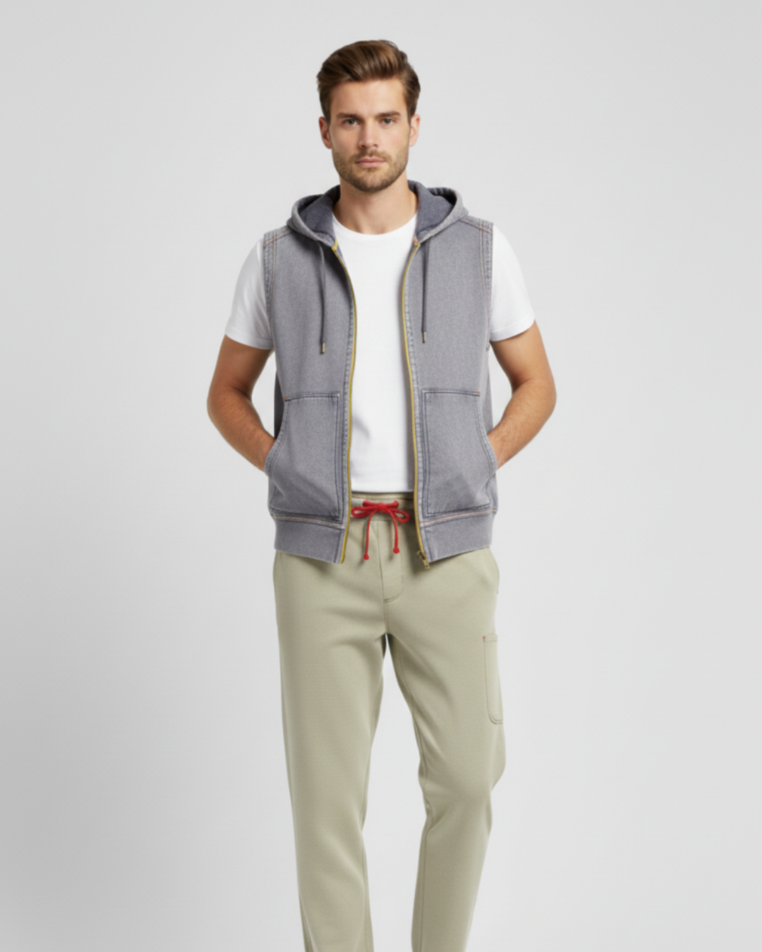 Washed Knit Vest HOODY