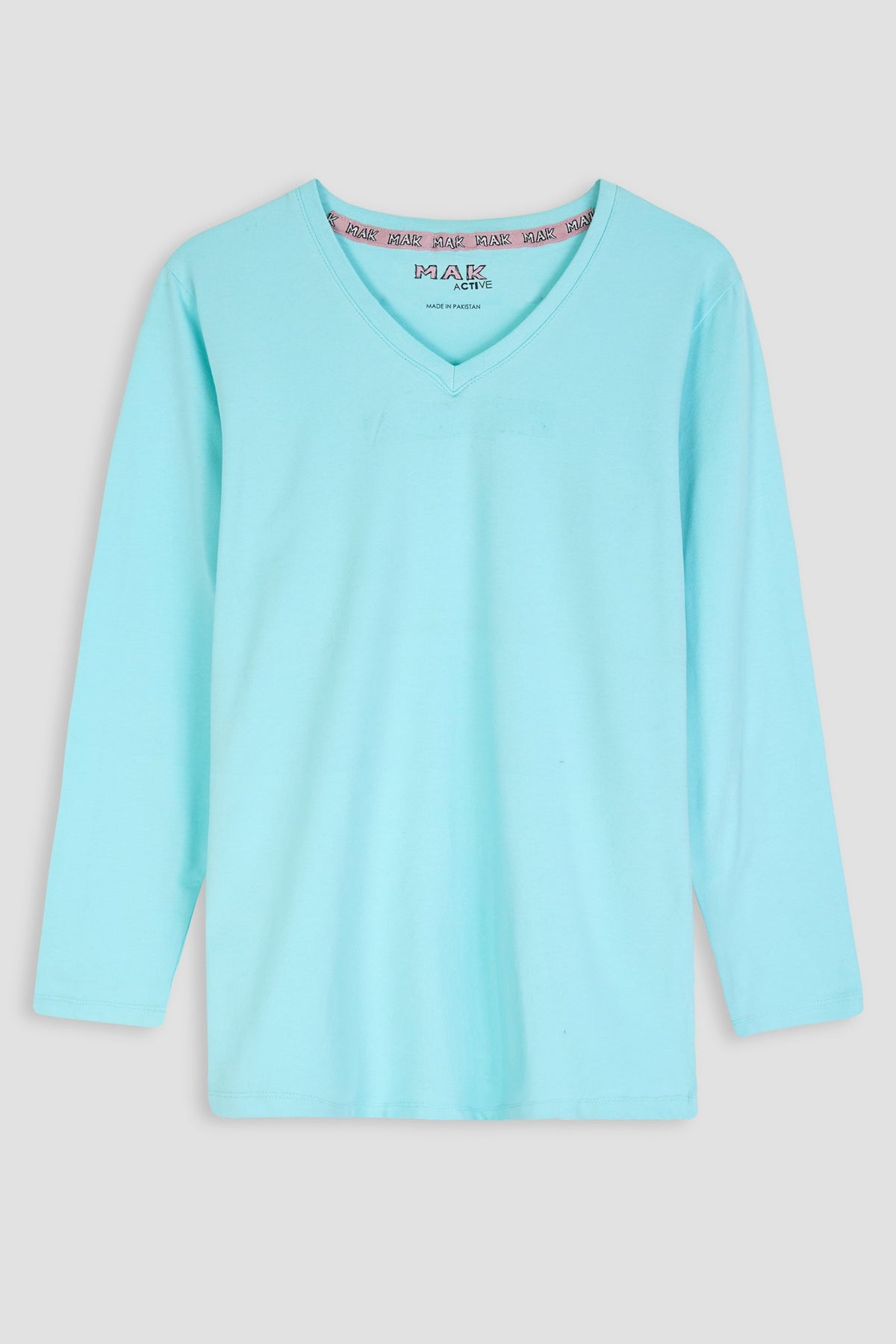 Women Soft Cotton V-Neck T-Shirt Sky