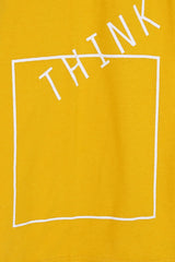 Women Graphic Tie & Dye V-Neck T-Shirt gold yellow