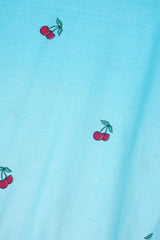 Girls All-Over Printed V-Neck Sky Blue Women's T-Shirt