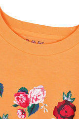 Women Soft Cotton Graphic Orange T-Shirt