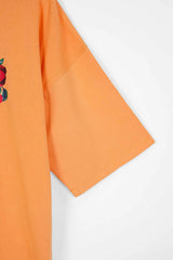Women Soft Cotton Graphic Orange T-Shirt