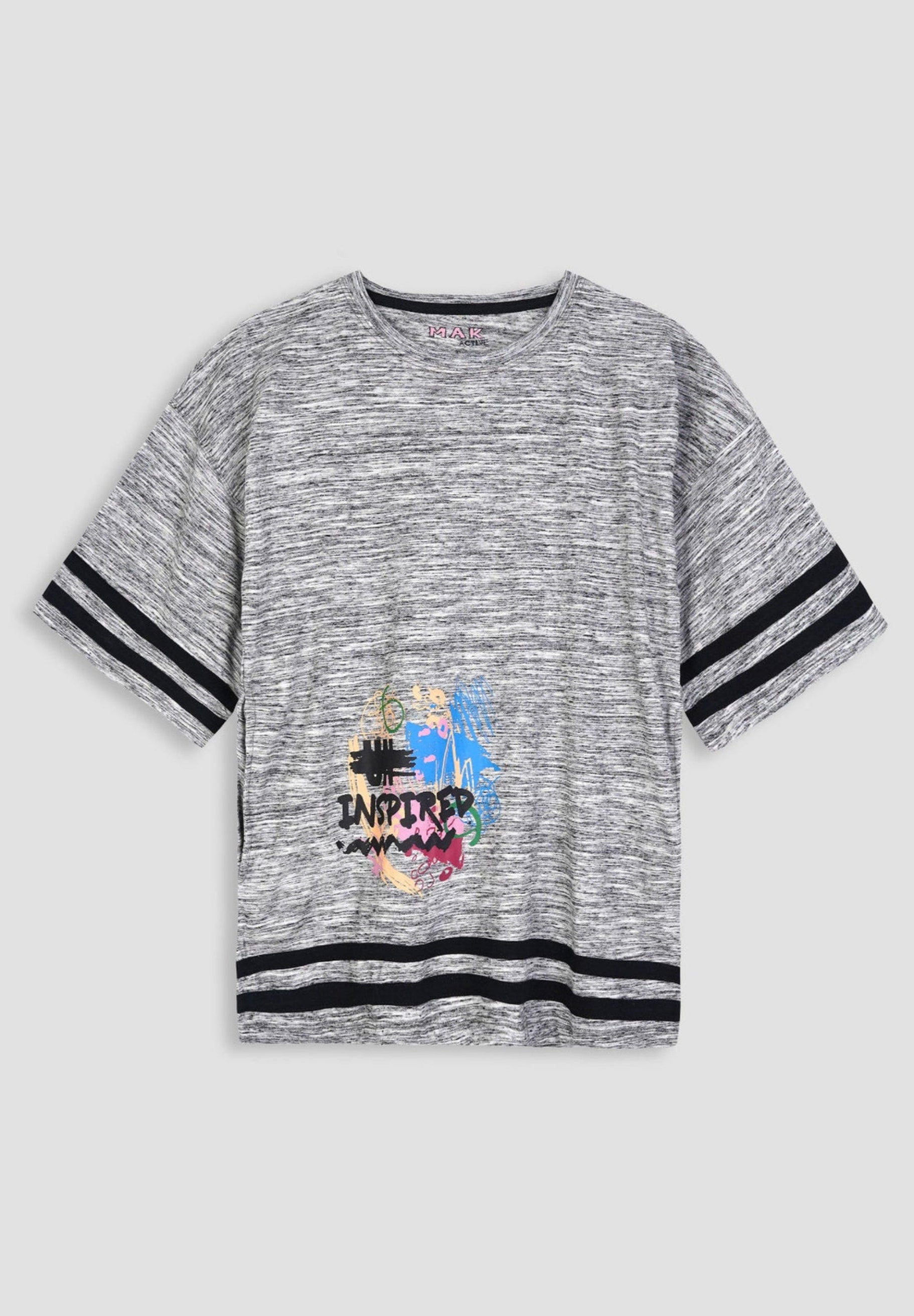 Women Soft Cotton Grey Graphic & Panel T-Shirt