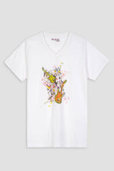 Women Soft Cotton Graphic White T-Shirt