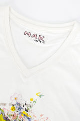 Women Soft Cotton Graphic White T-Shirt