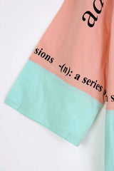Cut & Sew Soft Cotton Graphic Broken Green T-Shirt For Girls