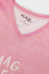 Tie & Dye Graphic Soft Cotton Women's T-Shirt pink/SKY