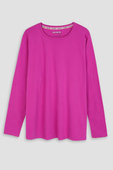 Girls Soft Cotton Full Sleeve Pink T-Shirt