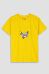 Embroidered Soft Cotton Yellow Women's T-Shirt