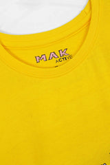 Embroidered Soft Cotton Yellow Women's T-Shirt