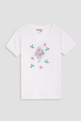 Women Soft Cotton Graphic White T-Shirt