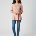 Girls Beige Fancy Silk Women's Kurta Top