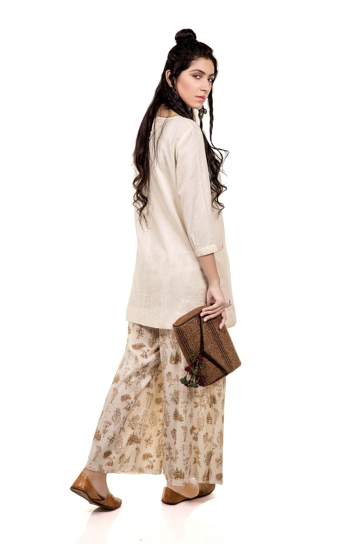 Song Of The Cranes Tunic - Natural - SHUBINAK.COM