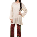 Trough Rows Tunic - Natural - SHUBINAK.COM