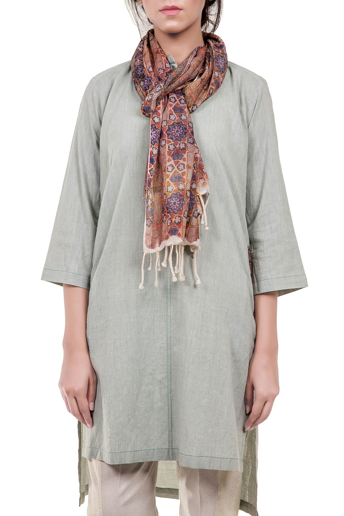 Runnel Course Kurta - Blue - SHUBINAK.COM