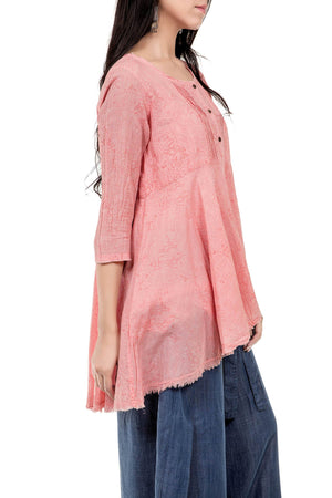 Fisherman’s Tale Tunic - Coral - SHUBINAK.COM